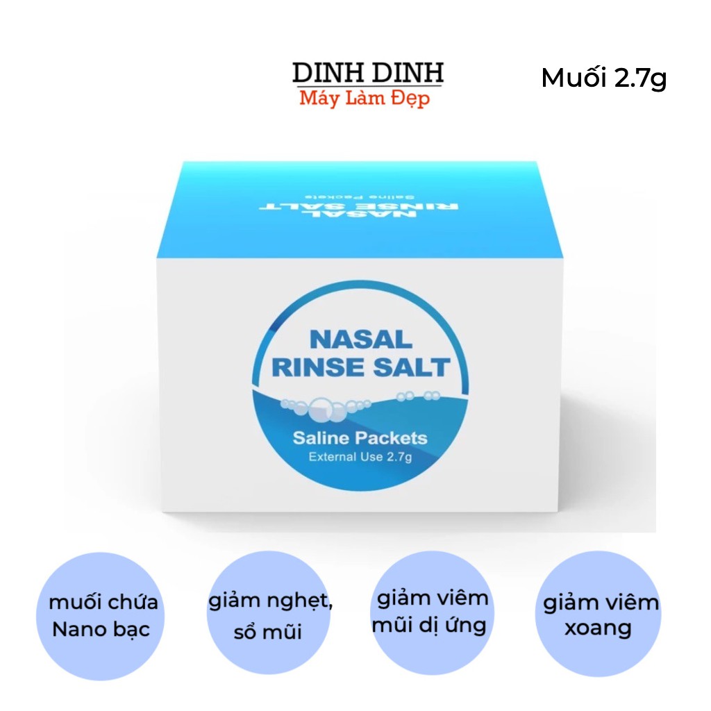 Muối rửa mũi, muối rửa mũi xoang Waterpulse Nasal Rinse Salt làm sạch nghẹt mũi, viêm mũi dị ứng, viêm xoang chính hãng