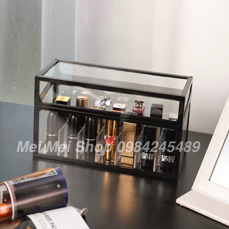 Kệ Tủ Đựng Mỹ Phẩm Thuỷ Tinh Black Phong Cách Hiện Đại
