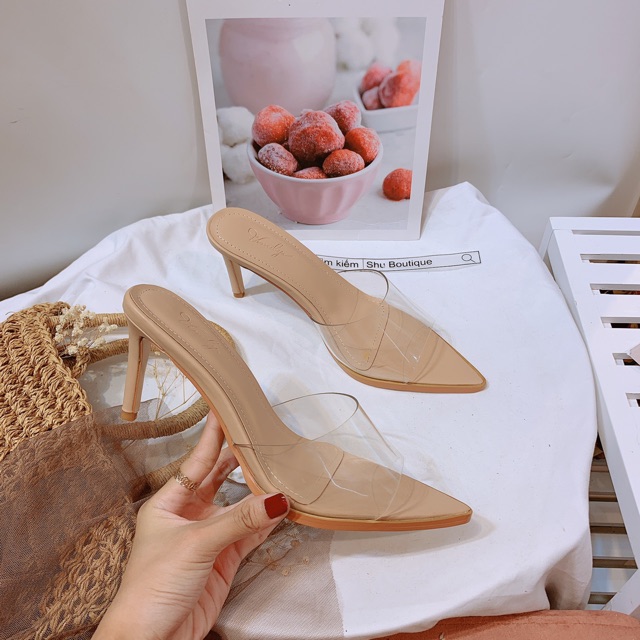 Giày Gót Nhọn-Guốc quai trong Vimily gót nhọn