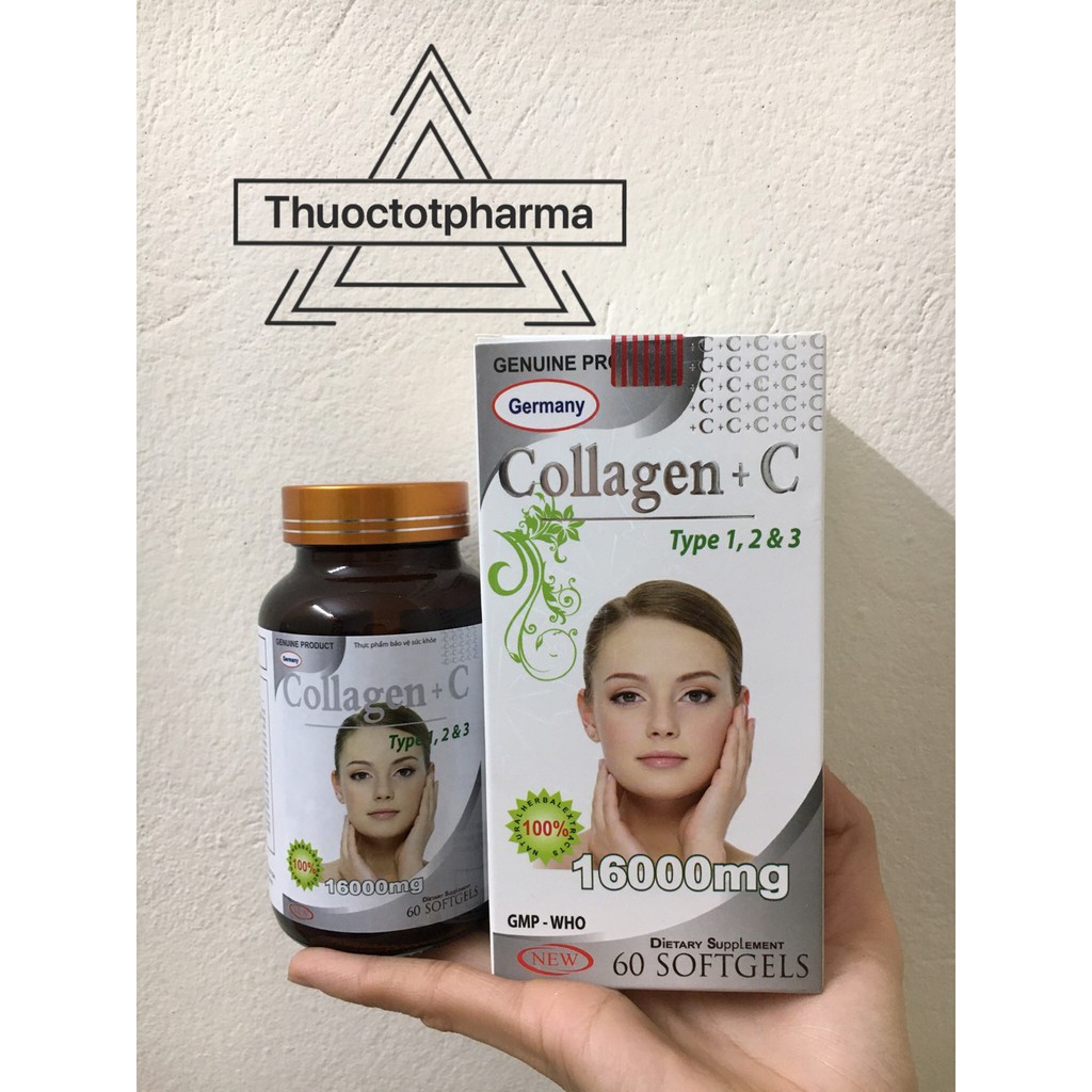 [Chính hãng] Collagen C 16000mg đẹp da, chống lão hóa, mờ thâm, trắng da (Hộp 60 viên)