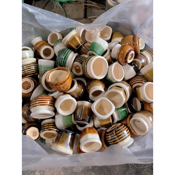 Combo 10 chậu sứ mini  trồng sen đá, handmade