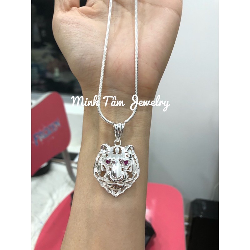 Mặt dây chuyền đầu hổ bạc ta cho nam