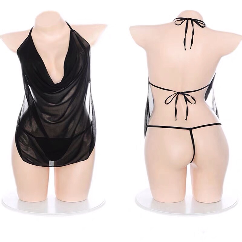 Set Ngủ Nữ Sexy Yếm Gợi Cảm Xuyên Thấu - Cổ Trễ Thắt Dây Buộc Hở Lưng CICI BONITA C250- Giao Hỏa Tốc HCM | BigBuy360 - bigbuy360.vn