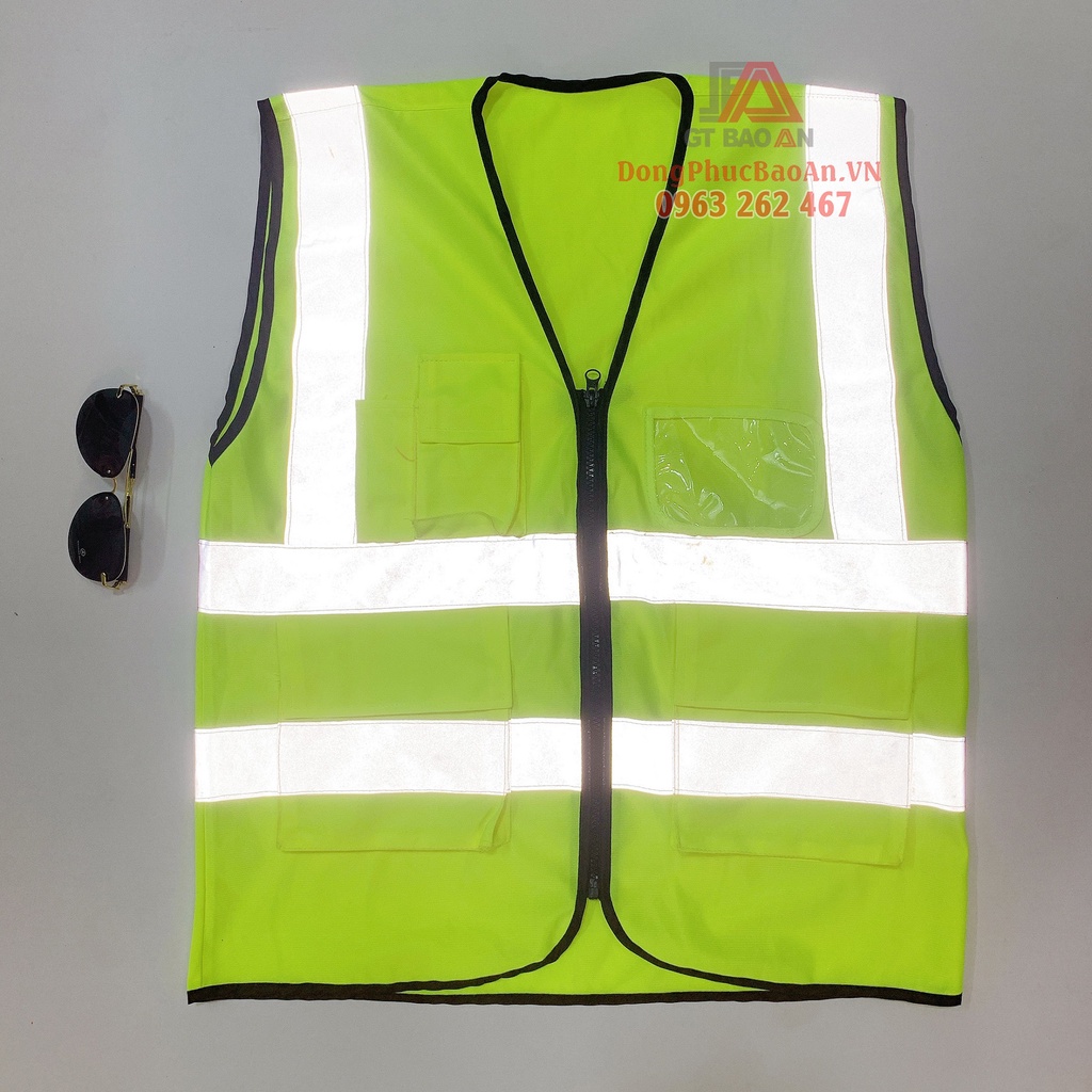 Áo Gile phản quang túi hộp Cao Cấp cho công nhân, kỹ sư Đủ Màu