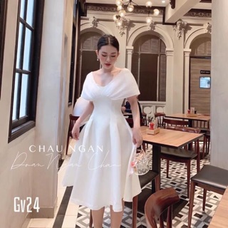 [ có clip]Gv đầm xoè trắng tay cánh dơi dự tiệc