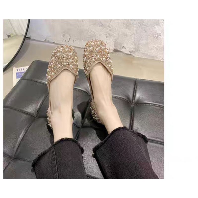 [Mã FATHANG5 giảm 10K đơn 50K] GIÀY BÚP BÊ ĐÍNH ĐÁ ĐẾ DẺO MẪU MỚI - freeship hàng có sẵn | BigBuy360 - bigbuy360.vn