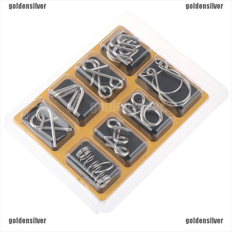 Bộ 8 đồ chơi giải đố bằng kim loại rèn luyện trí não