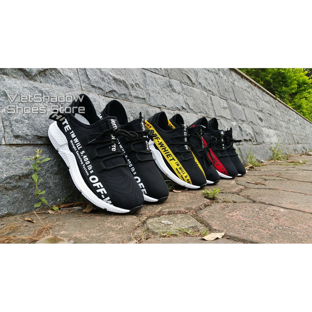 Sneakers nam 2018 - Giày thể thao nam 3 màu sọc đen, sọc vàng, sọc đỏ - Mã SP MX01