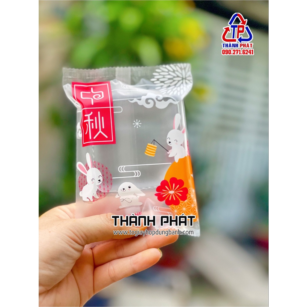 100 Khay 7cm kèm túi ép miệng đựng bánh trung thu 50g - 75g - Mẫu mới 2023