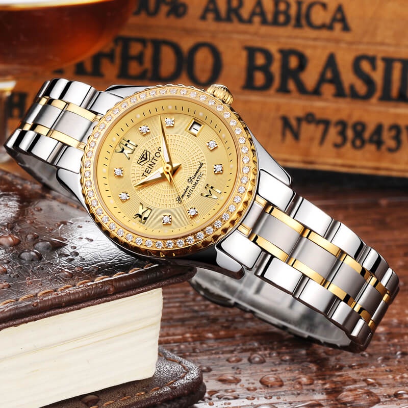 Đồng hồ nữ chính hãng Teintop T8629-7 Kính sapphire ,chống xước,Chống nước,dây kim loại  máy Automatic,Bảo Hành 12 Tháng