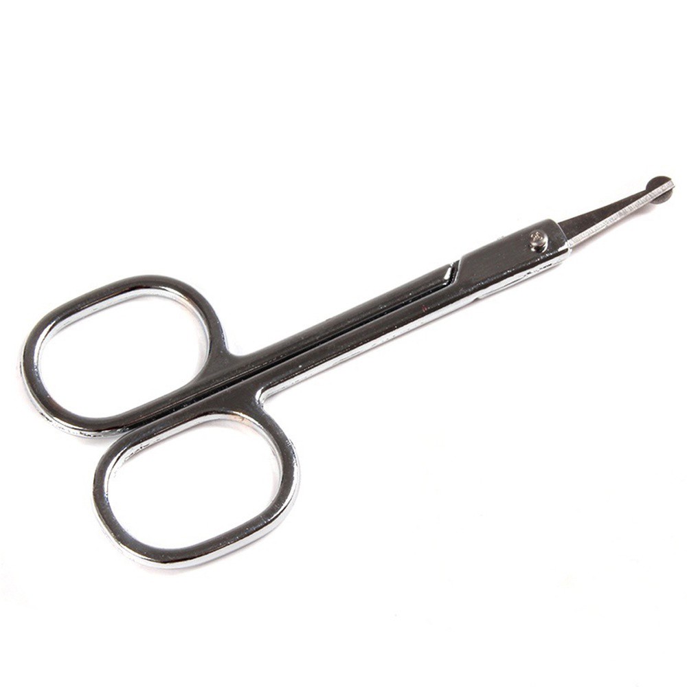 [Hàng mới về] Kéo cắt tỉa lông mày và lông mũi bằng thép không gỉ màu bạc