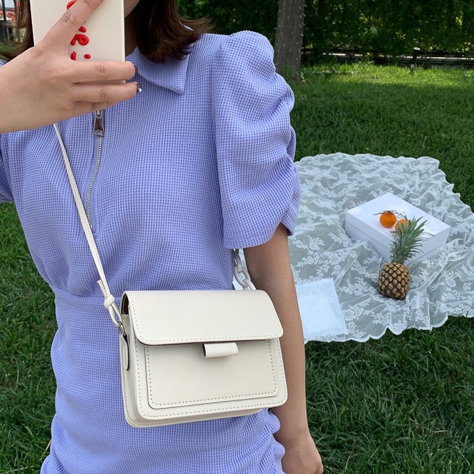 Túi đeo chéo nữ mini dáng vuông da trơn mềm đựng điện thoại HH 338