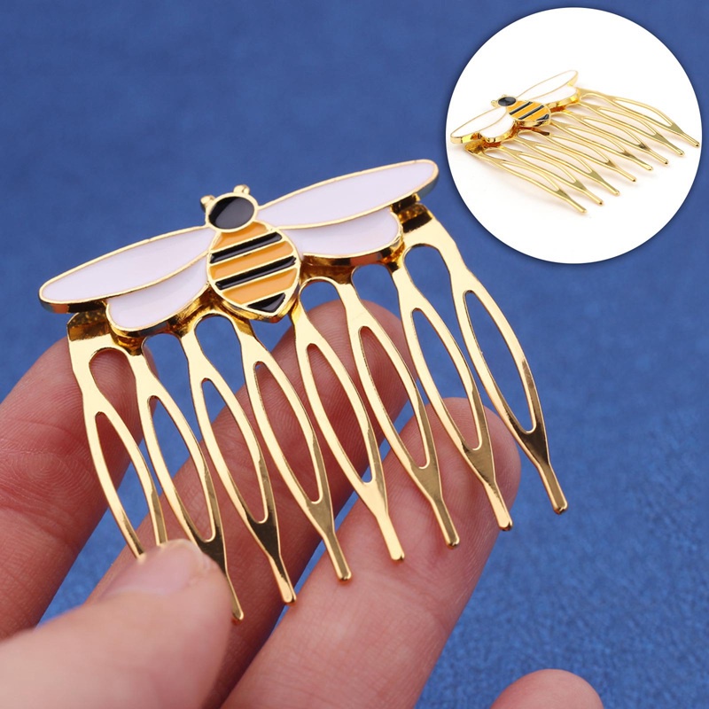 Lược cài tóc hình chú ong tráng men xinh xắn cho nữ