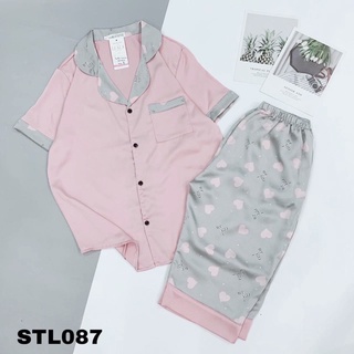 Đồ Bộ Lửng Lụa Satin Hoạ Tiết Dễ thương [Ảnh + Video Thật]