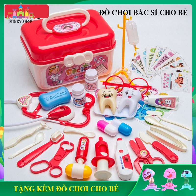 [Sale Sốc] Đồ Chơi Bác Sĩ Trẻ Em Nhập Vai Hộp Đựng Nhựa 38 Chi Tiết Đồ Chơi Cho Bé Gái Trai 2 3 4 5 6 7 tuổi sáng tạo