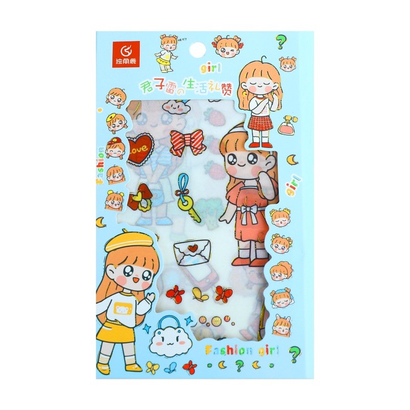 Set 4 tấm nhiều miếng sticker trang trí điện thoại, máy tính, sổ vở, kệ, hộp văn phòng phẩm