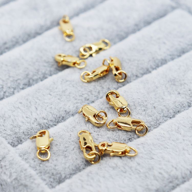 Phụ kiện móc càng cua màu vàng 18K chuyên dụng làm vòng tay DIY