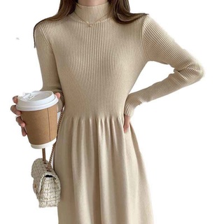 Đầm len nude cổ lọ cực phẩm🧸🧸🧸