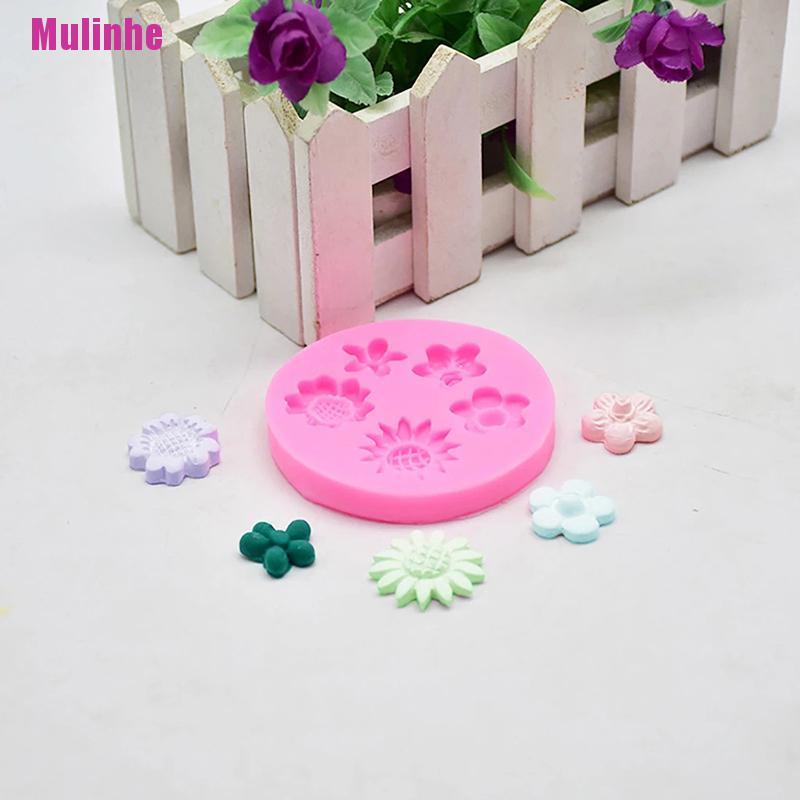 Khuôn silicone tạo hình hoa năm lỗ trang trí bánh cưới