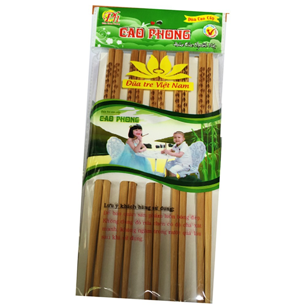 10 đôi đũa tre ăn cơm hàng Việt Nam chất lượng cao, đồ dùng nhà bếp bữa ăn