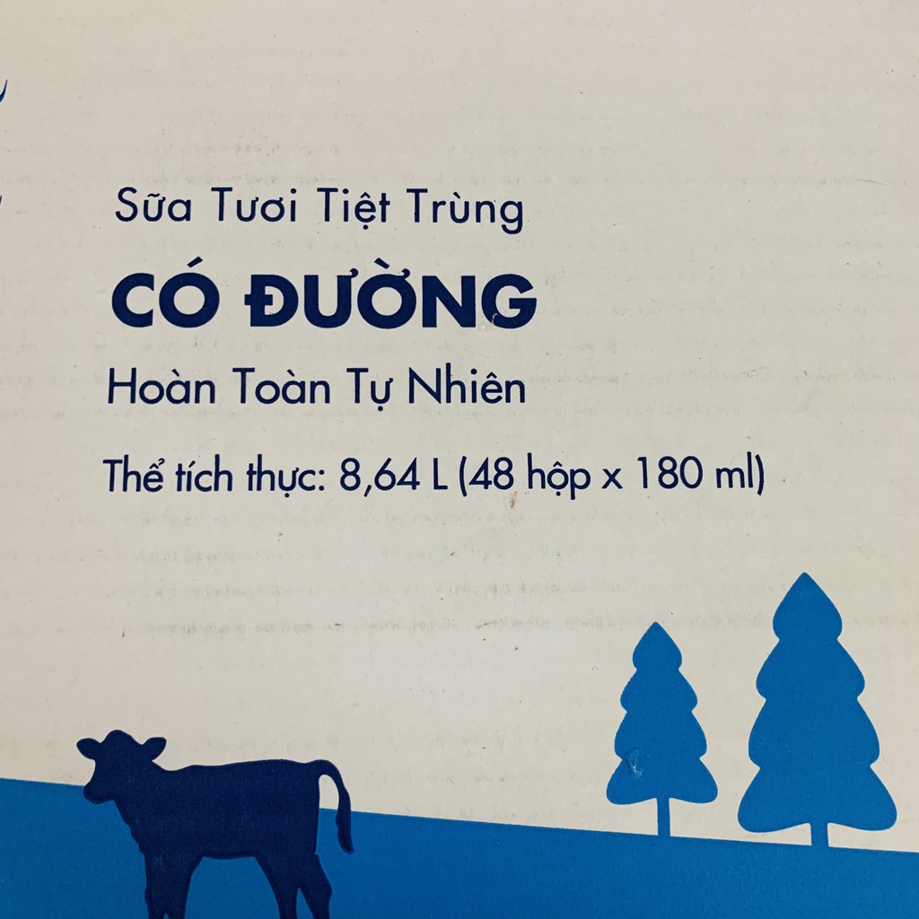 Thùng sữa Dalatmilk 48x180ml đủ loại