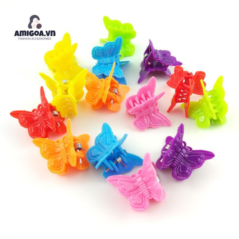 ✨✨Kẹp Tóc Mái Hình Bướm Đính Hoa Màu Kẹo Dễ Thương Cho Bé Gái