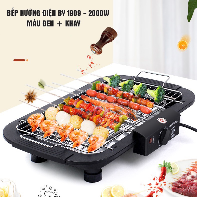 Bếp nướng điện không khói BBQ kèm khay nướng tiện lợi, công suất 1500W, tiết kiệm điện năng, an toàn tuyệt đối