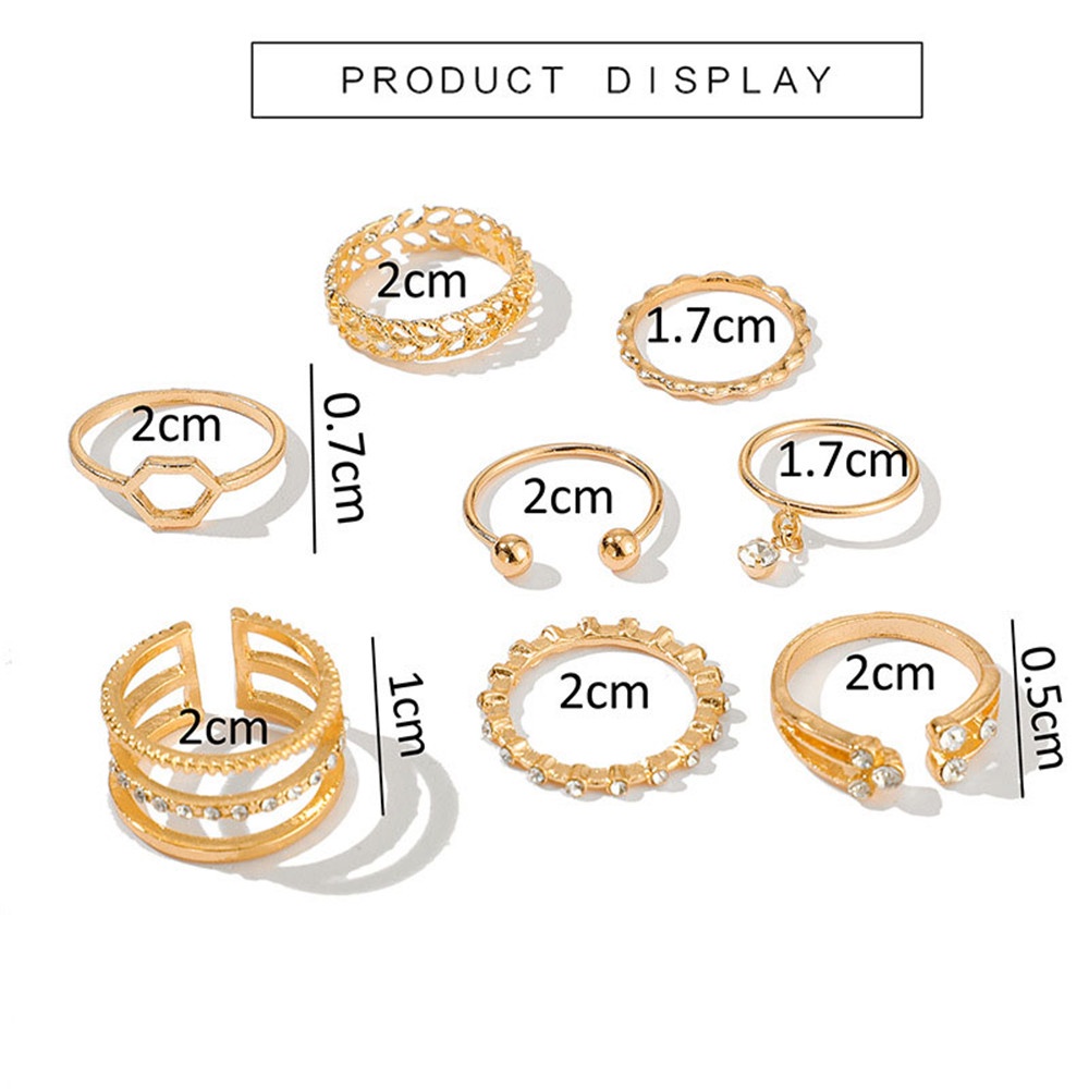 Set 8 Nhẫn Đeo Khớp Ngón Tay Thời Trang Cho Nữ
