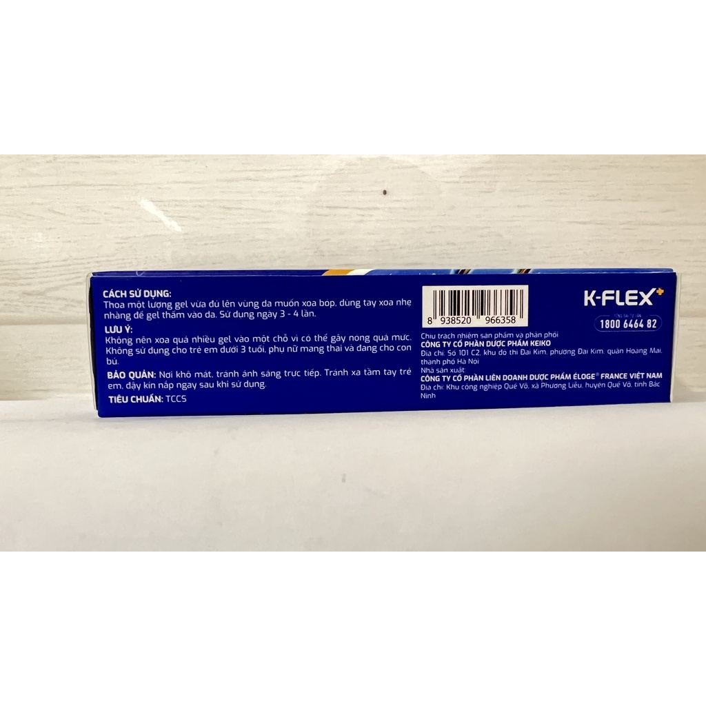 Gel bôi xoa bóp thảo dược K flex giúp giảm đau nhức mỏi đau cơ,xoa bóp bấm huyệt tụ máu.suckhoechomoinha