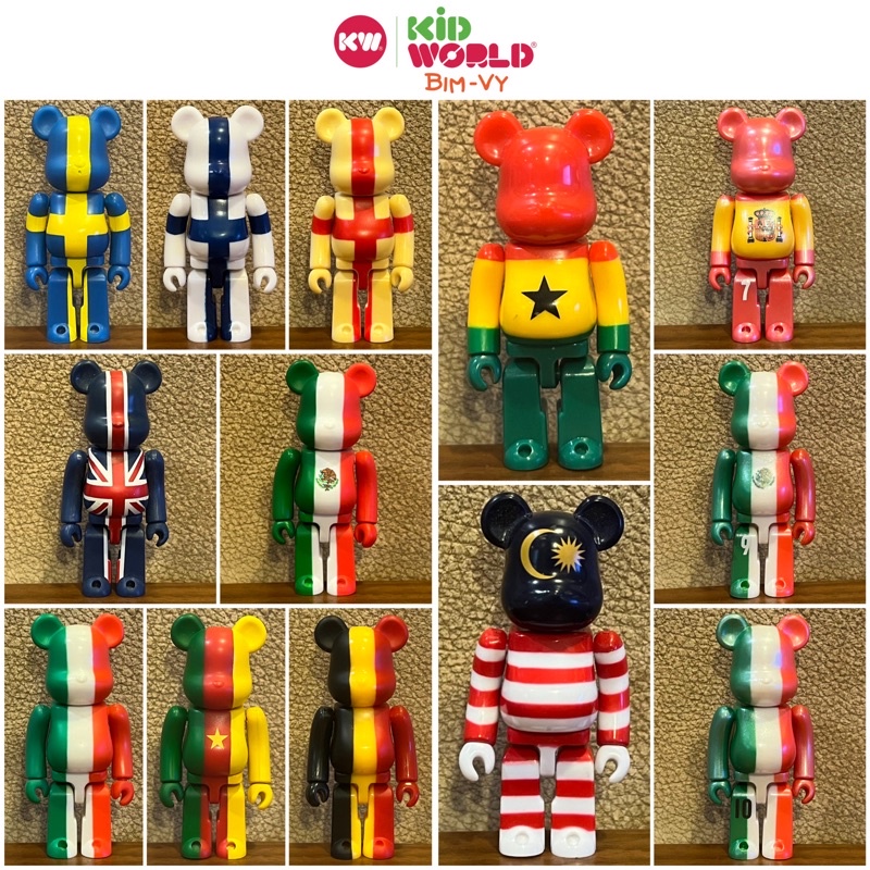 Chú gấu &quot;bụng phệ&quot; Bearbrick 100% Flag, không có card. MS: 006.