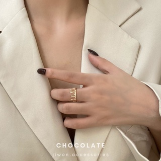 Nhẫn nữ độc lạ kiểu dáng chocolate chảy Jiwon