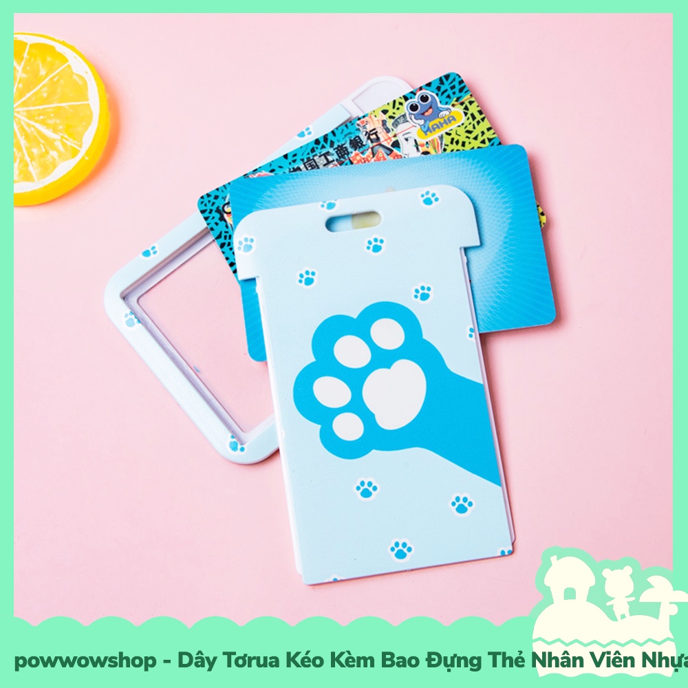 [Sẵn VN - Hỏa Tốc] Dây Móc Tơrua Kéo Bao Đựng Thẻ Nhân Viên Phong Cách Chân Mèo Cat Paw Đáng Yêu