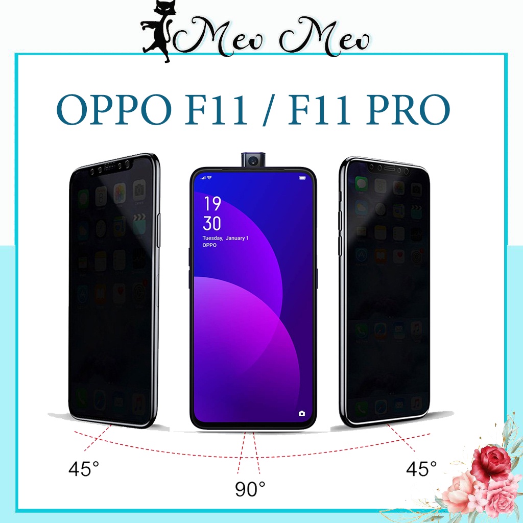 Kính cường lực chống nhìn trộm Oppo F11 / F11 Pro - Độ trong suốt cao, Chống vân tay - Bảo vệ sự riêng tư Tặng kèm khăn