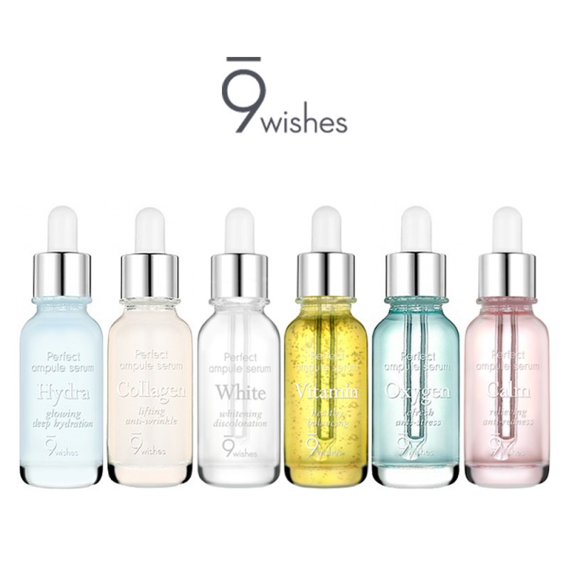 Tinh chất dưỡng da 9 WISHES dưỡng ẩm căng bóng khỏe da Ampule Serum 25ml 9WIS02 9WIS03 9WIS04