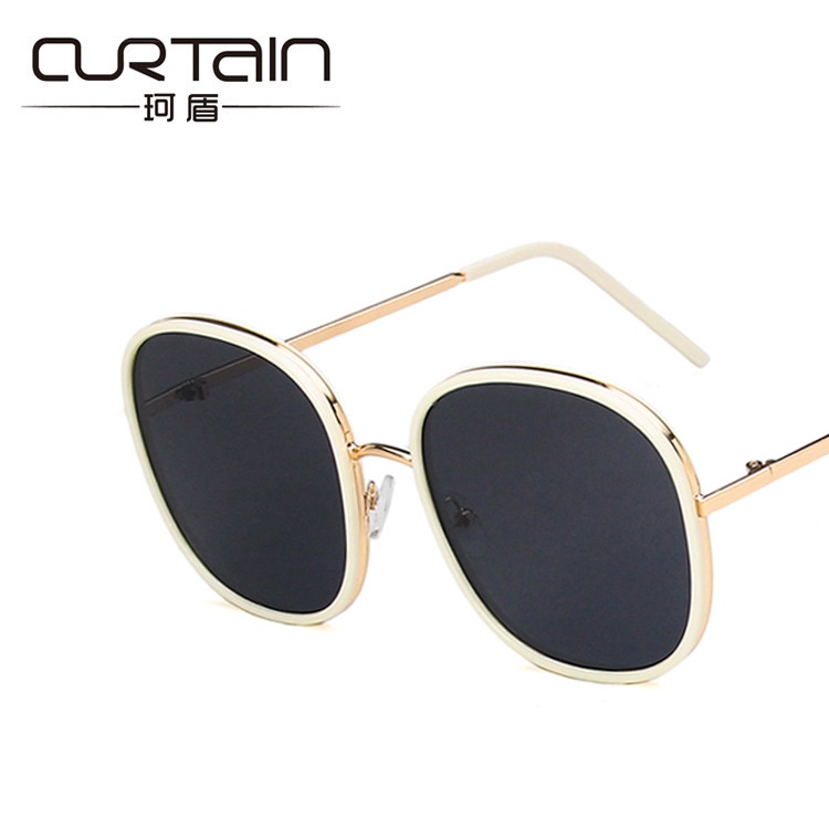 Kính Mát Gọng Tròn Lớn Chống Tia Cực Tím Phong Cách Hàn Quốc Cho Nữ