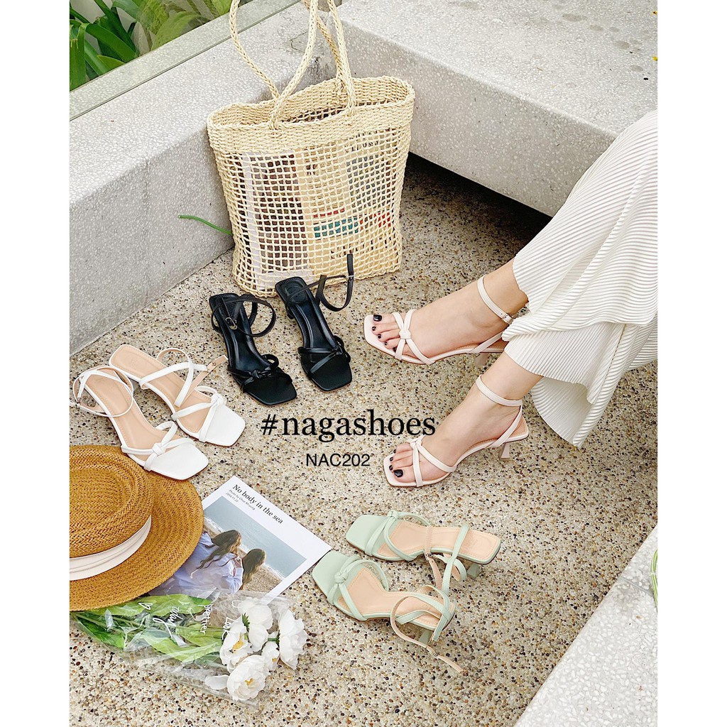 GIÀY CAO GÓT QUAI CHÉO GÚT 6CM NAC202 >
