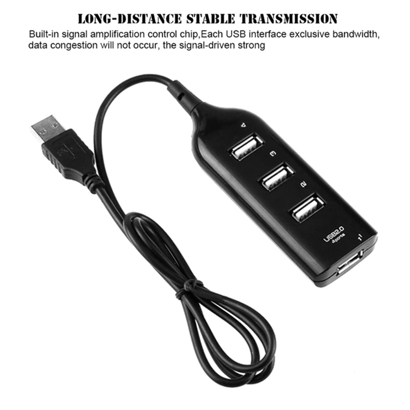 Bộ Chia 4 Cổng USB 2.0 Mở Rộng 2.0 Có Cổng Sạc Chuyên Dụng