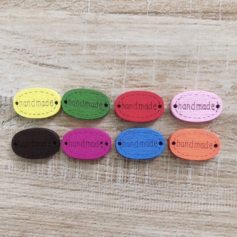 Tag nút gỗ handmade nhiều màu xinh xắn