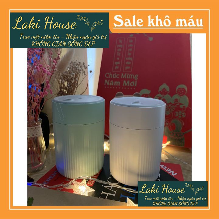 Máy Phun Sương Tạo Ẩm - Xông Tinh Dầu Có Đèn Ngủ Led 7 Màu Trang Trí Phòng Ngủ Dung Tích 280ml - LAKI HOUSE