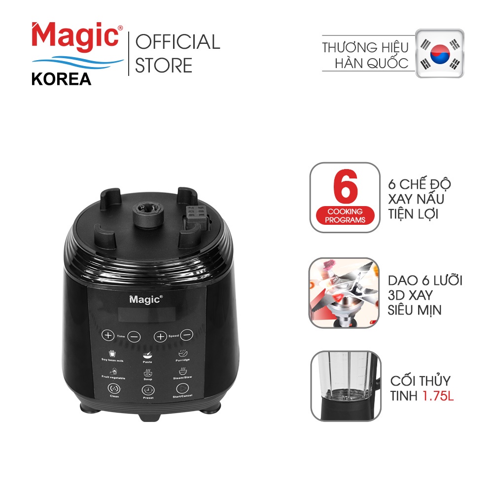 Máy Xay Nấu Đa Năng 3D 6 lưỡi dao Magic A-96 (1.75L) - Đen