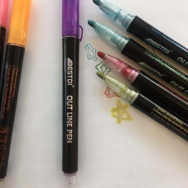 Bút Đánh Dấu Màu Ánh Kim Lấp Lánh Dùng Làm Thiệp / Đá Viên