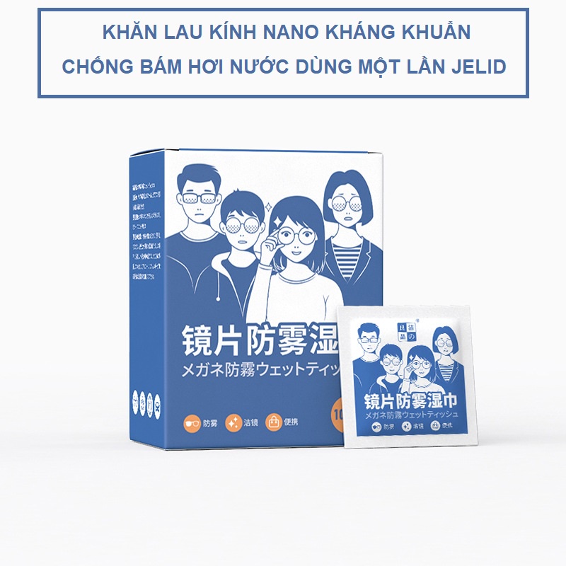 Khăn lau kính nano kháng khuẩn đa năng dùng một lần Jelid chống bám hơi nước, sương mù,loại sạch bụi bẩn, dầu mỡ
