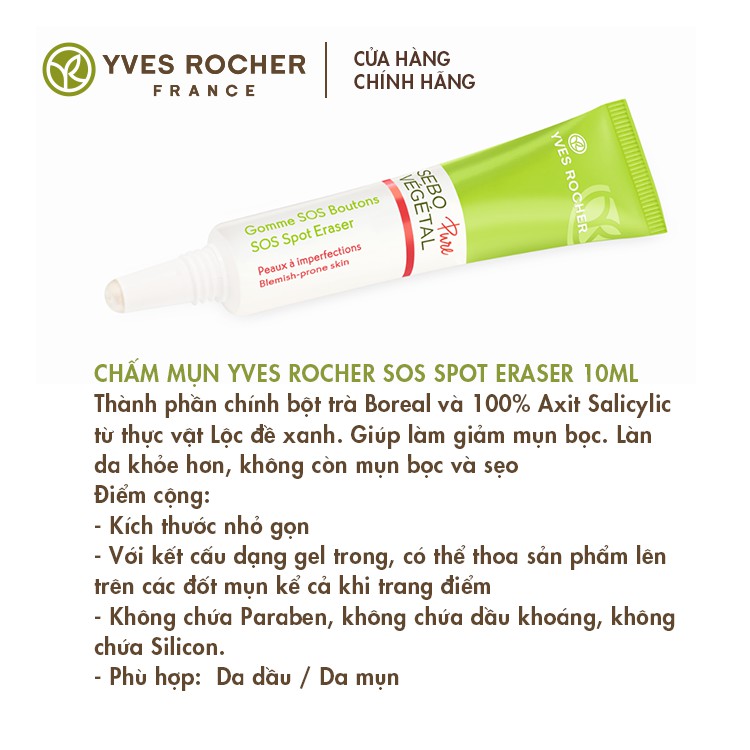 Chấm Mụn Yves Rocher SOS Spot Eraser 10ml