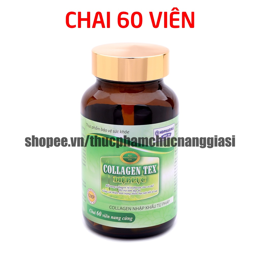 Diệp lục collagen bổ sung sữa ong chúa, vitamin e, chất xơ, hỗ trợ đẹp da, trắng da, sáng da - Chai 60 viên