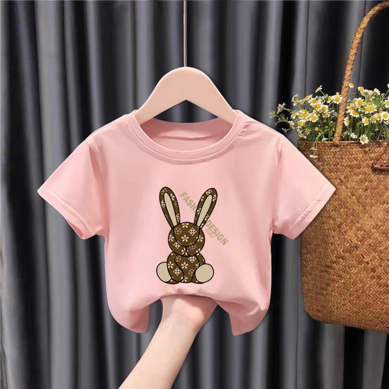 Áo thun trẻ em💖Áo cotton mát mịn họa tiết hoạt hình Thỏ Gu Xì xinh xắn dễ thương cho bé trai và bé gái, Hình in sắc nét