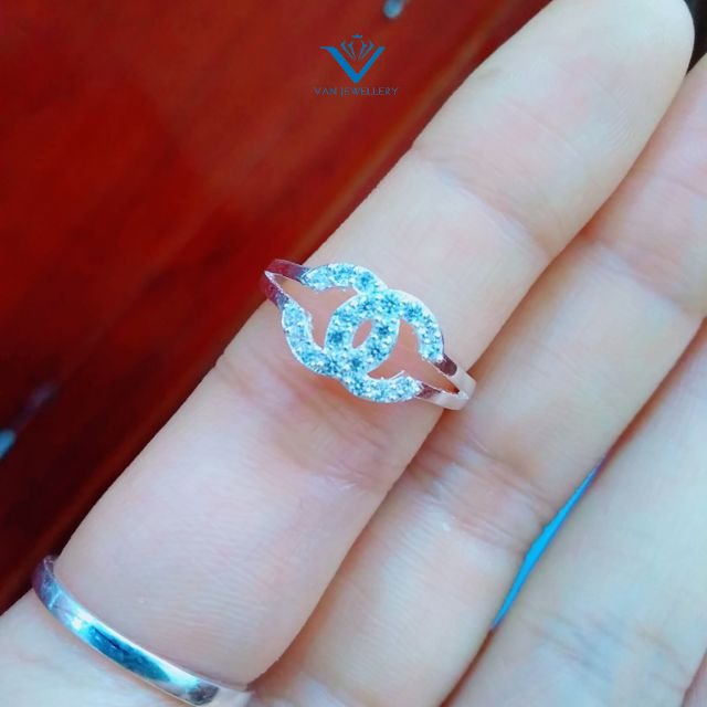 Nhẫn chữ x bạc ta_ Van jw
