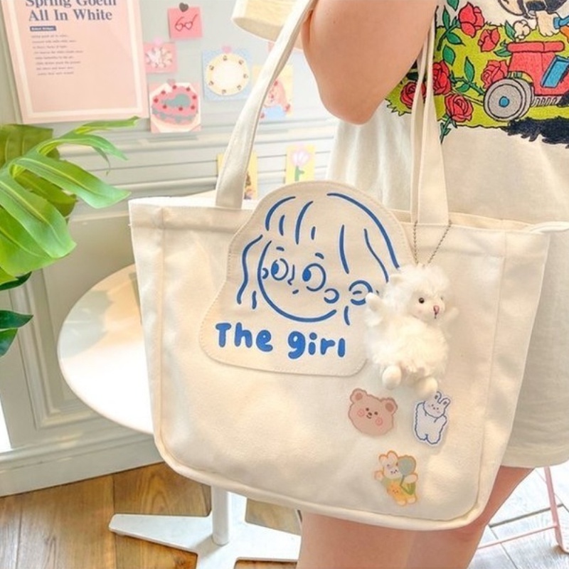 Túi Xách Tote Vải Canvas Cỡ Lớn Thiết Kế Mới Thời Trang Cho Nữ