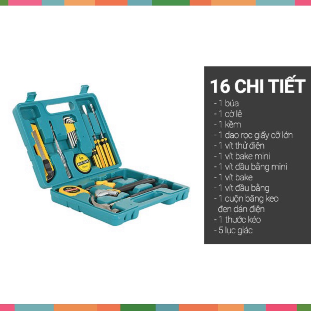 Bộ Dụng Cụ Sửa Chữa 16 Món Tiện Lợi - Bộ Dụng Cụ Sửa Chữa Gia Đình