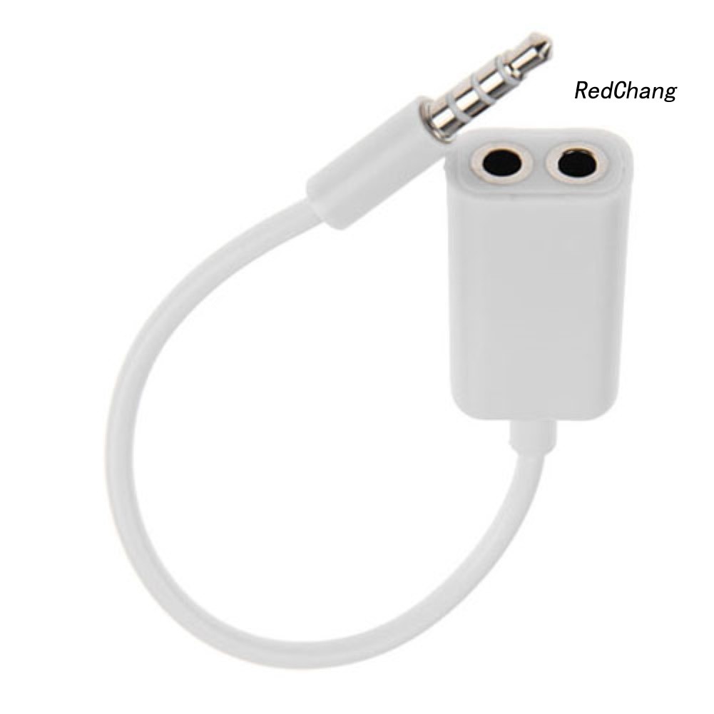 -SPQ- 3.5mm 1 Male To 2 Female Audio Headphone Splitter Cable Adapter For iPhone MP3