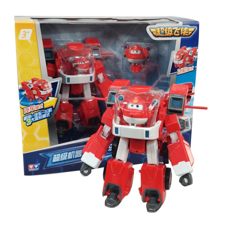 Mô hình super wings Siêu Robot kết hợp siêu xe cứu hộ Jett Tia chớp nâng cấp đồ chơi trẻ em